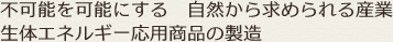 不可能を可能にする　自然から求められる産業　生体エネルギー応用商品の製造